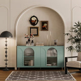 Accent Cabinet Lacquered Wooden Cabinet with 4 Glass Doors Sideboard Buffet Server Cabinet Storage W1435P170161