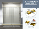 56-60 in. W x 72 in. H Double Sliding Shower Door, Semi-frameless Bathroom Sliding Door with 1/4" T5223P413101
