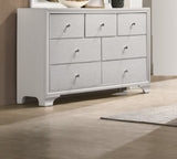 1pc Modern Glam Style White Finish Glam Seven Drawer Dresser Embossed Crocodile Pattern Wooden B011P217894