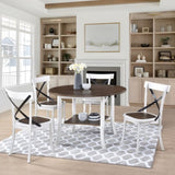 2 Pieces Set Dining Side Chair Rustic Modern Farmhouse Design Retro Design With Metal X Design W2537P211113