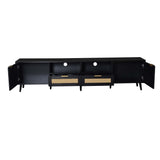 Rattan TV Stand for TVs up to 85'', Modern Farmhouse Media Console, Entertainment Center with Solid N710P263816B