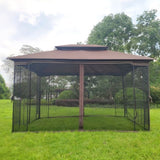 ZNTS 13x10 Outdoor Patio Gazebo Canopy Tent With Ventilated Double Roof And Mosquito net 66182433