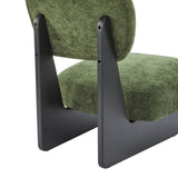 Modern Lounge Chair with Polyester Upholstery, Sturdy Wood Base With Walnut Finish, N767P241702G