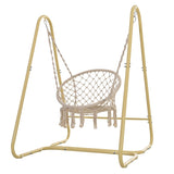 ZNTS Swing Chair Handmade Macrame Swing Hammock Chair with Stand 17162944