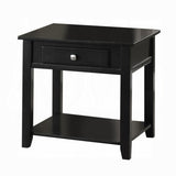 Black End Table with Bottom Shelf B062P209100