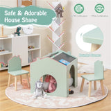 3 Pieces Wooden Kids Table and Chair Set - Inclined Chalkboards Ergonomic 70905908