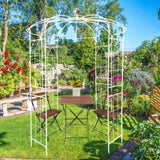 Metal Garden Arch Iron Garden Arbors Gazebo Dia 81.3'' x 114.2'' High Birdcage Shape Pergola 02566604