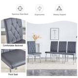 4 piece set of gray armless dining chairs brings a touch of elegance and mystery to the dining area W1151132006