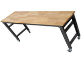 Workbench - 60" Wide Rolling Workbenches for Garage - Adjustable Height, Workshop Tool Bench, Metal W465P191442