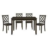Classic Transitional 5pc Dining Set Dining Table and Four Side Chairs Set Charcoal Finish B011P144223