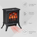 ZNTS 750W/1500W 17 inch Electric Fireplace Heater （Prohibited by WalMart） 47060231