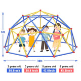 ZNTS Kids Climbing Dome Jungle Gym - 10 ft Geometric Playground Dome Climber Play Center with Rust & UV MS306131AAC