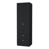 Tall Mayer Wardrobe in Melamine with Two Doors and Two Drawers B128P203059