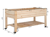 116 * 57 * 82cm Chinese Fir High Foot Type With Wheel Wood Planting Frame Log 02673314