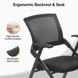 2 Pack Stackable Conference Room Chairs with Wheels, Folding Office Chair with Rebound Back, Padded 67372480