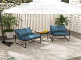 2 Pack Outdoor Leisure Chairs with Sling Seat & Soft Cushions, Rustproof Metal Frame 330 LBS 29248118