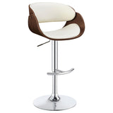 Ecru and Chrome Adjustable Bar Stool B062P153493