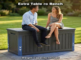 230 Gallon Large Outdoor Storage XXL Deck Box for Patio Furniture, Outdoor Cushions, Garden Tools W1163P368172