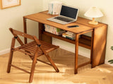Bamboo Folding Desk,Space-Saving Computer Desk for Small Spaces, Foldable Study Table for Bedroom, W2641P372442