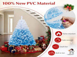 5ft Blue&White Xmas Tree - Flocked Snow-Melt Design, Sturdy Metal Stand, 456 Tips, Fireproof & 17188165
