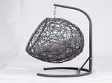 Cat Swing Bed with Stand & Cushion, Cat Egg Chair with Rattan Wicker Appearance, Indoor Hanging 05489427