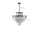 (Same as W1340P188535/L5002-600-B) 24" Luxury Crystal Chandelier with Black Finish Elegant W1340P189339