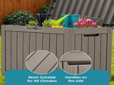 45 Gallon Waterproof Resin Outdoor Storage Deck Box, Lockable Organizer for Patio Pool Garden, Brown 99275357