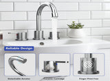 Widespread Bathroom Sink Faucet Chrome 2 Handle 8 inch 3 Hole 360&degSwivel Spout Vanity Sink with 97002922