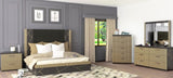 Modern Style 2-Drawer Nightstand Made With Mango Wood and Finished with Brass Metal B009128310