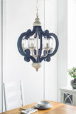 Wood Chandelier 6 - Light Farmhouse Pendant Lighting Natural Wood Hanging Light Fixture for Kitchen W2078137030