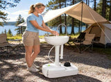 Portable Camping Sink with Foot Pump, 17L Large Capacity Hand Wash Stand with Rolling Wheels & 65749048
