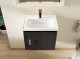 16" Floating Bathroom Vanity, Wall Mounted Plywood Cabinet with Ceramic Sink & Soft-Close Doors for B2775P510784