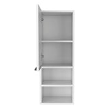 Medicine Single Door Cabinet 32" H, Two Interior Shelves, Two External Shelves, White B097133167