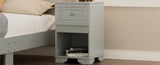 Elegant Design Nightstand with Drawer and Open Shelf for Bedroom, Retro Style Bedside Table with N733P199704E