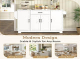 U_STYLE 54.3" Sideboard Buffet Cabinet with, 4 Doors & 1 Drawer, Melamine MDF Kitchen N711P437643K