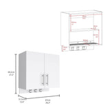 Kymo Wall Storage Cabinet, 2 Doors, Broom Hangers -White B20092125