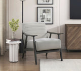 Casual Transitional Accent Chair 1pc Pearl-hued Fabric Upholstery Dark Gray Frame Solid Wood Living B011P182647