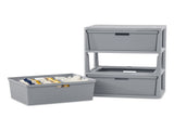 (2 pack) Wide 3 Drawer Tower, Plastic Storage Organizer with Removable Decorative Bins, Easy to 76064379