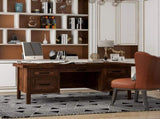 71 inch Executive Desk, No Assembly Required, Whiskey Finish B108P160194