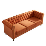 ZNTS Chesterfield Velvet Sofa 84.65 inch for Living Room ORANGE Color W579104833