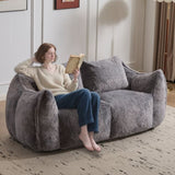 Giant Bean Bag Couch for Adults, Ultra Soft Fluffy Loveseat Bean Bag Sofa, Oversized Chase Lounge 54782712