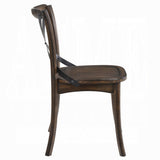 Dark Oak Finish Dining Side Chairs Set of 2 Wooden Kitchen Furniture X-Design Metal Accent Black B2741P327428