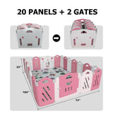 202 Panel Baby Playpen, Foldable Playard for Baby and Kids, Adjustable Shape Play Fence with Safety W2031P240703