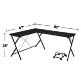 L-Shape Computer Desk with Computer Holder, Black B016P312615