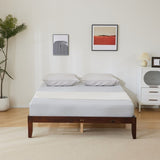 ZNTS Basic bed frame Painted pine wood Brown Full 189*136*30.5cm Wooden bed Single bed 36038766