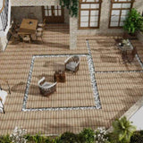 Patio Floor Tiles Pack of 22 WPC Wood-Plastic Composite Patio Deck Tiles DIY Interlocking Decking W206P201290
