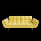 57 inch yellow sofa Soft two armrests throw pillow pillow comfortable fit apartment bedroom small W1658135107