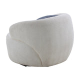 Swivel Barrel Living Room, Single for Small Space Comfy Round Sofa Boucle Accent W876P199947
