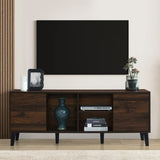 Mid Century TV Stand 2 Cabinets, Media Console Table for TVs up to 70'', Entertainment Center N710P190046Q