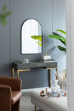 24" x 36" Black Arched Mirror with Metal Frame, Wall Mirror for Living Room Bedroom Entryway W2078135282